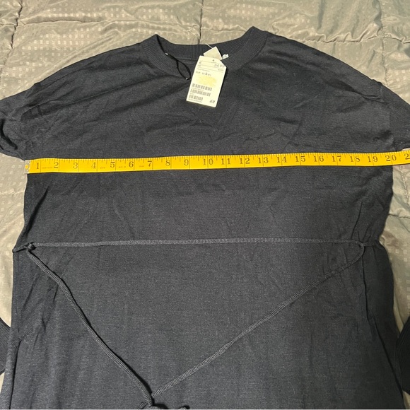 H&M Long Navy Blue Sweater Dress Length Slits New NWT Tie Belt Womens Size Small - Picture 4 of 9